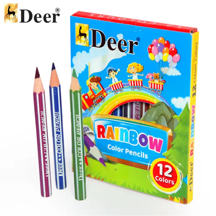 Deer Rainbow Color Pencil Half