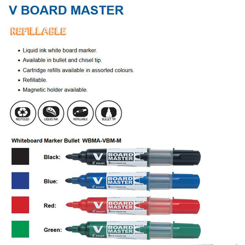 Pilot V Board Master Whiteboard Round Marker